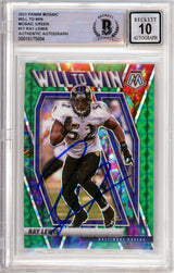 2021 Panini Mosaic Will to Win Green #17 Ray Lewis Ravens BGS Autograph 10