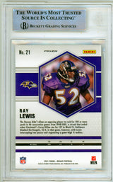 2021 Panini Mosaic Green #21 Ray Lewis Baltimore Ravens BGS Autograph