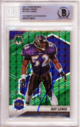 2021 Panini Mosaic Green #21 Ray Lewis Baltimore Ravens BGS Autograph