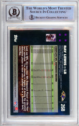 2007 Topps #268 Ray Lewis Baltimore Ravens BGS Auotgraph 10