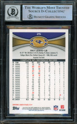 2012 Topps #25 Ray Lewis Baltimore Ravens BGS Autograph 10