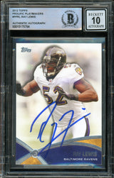 2012 Topps Prolific Playmakers #PP-RL Ray Lewis Ravens BGS Auto 10