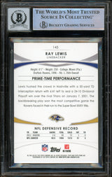 2012 Topps Prime #145 Ray Lewis Baltimore Ravens BGS Autograph 10