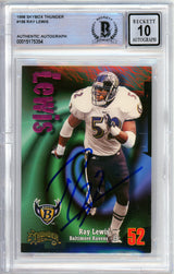 1998 Skybox Thunder #196 Ray Lewis Baltimore Ravens BGS Auto 10