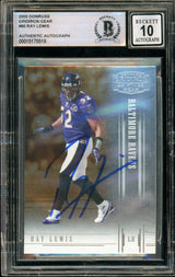 2005 Donruss Gridiron Gear #80 Ray Lewis Ravens BGS Autograph 10