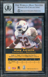 1996-97 Score Board All Sport PPF #139 Ray Lewis RC Hurricanes BGS Autograph 10