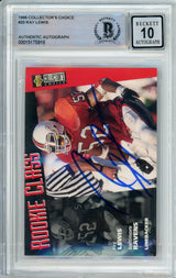 1996 Collector's Choice #20 Ray Lewis RC Baltimore Ravens BGS Autograph 10