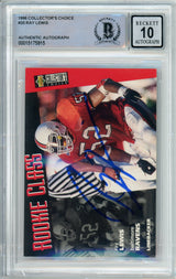 1996 Collector's Choice #20 Ray Lewis RC Baltimore Ravens BGS Autograph 10