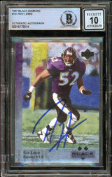 1997 Black Diamond #131 Ray Lewis Baltimore Ravens BGS Autograph 10