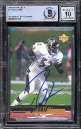 1999 Upper Deck #17 Ray Lewis Baltimore Ravens BGS Autograph 10