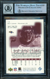2001 Upper Deck Top Tier #14 Ray Lewis Baltimore Ravens BGS Autograph 10