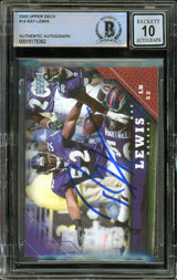 2005 Upper Deck #14 Ray Lewis Baltimore Ravens BGS Autograph 10