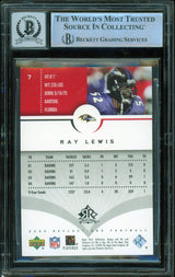 2005 Reflections #7 Ray Lewis Baltimore Ravens BGS Autograph 10