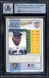 1999 Pacific Paramount #22 Ray Lewis Baltimore Ravens BGS Auto 10