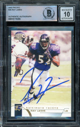 2002 Pacific #36 Ray Lewis Baltimore Ravens BGS Autograph 10