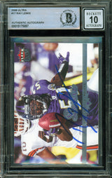 2006 Fleer Ultra #17 Ray Lewis Baltimore Ravens BGS Autograph 10