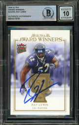 2006 Fleer Ultra Award Winners #UAA-RL Ray Lewis Ravens BGS Auto 10