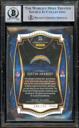 2020 Select Prizm Copper Die-Cut #144 Justin Herbert RC 348/355 Chargers BGS Autograph 10