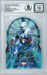 1995 Collector's Edge Instant Replay Edgetech Die-Cuts #5 Marshall Faulk BGS Auto 10