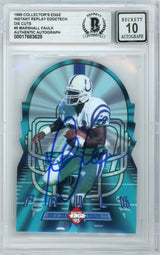 1995 Collector's Edge Instant Replay Edgetech Die-Cuts #5 Marshall Faulk BGS Auto 10