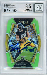 2021 Select Prizm Neon Green Die Cut #159 Pat Freiermuth RC 206/349 BGS 8.5 Auto 10