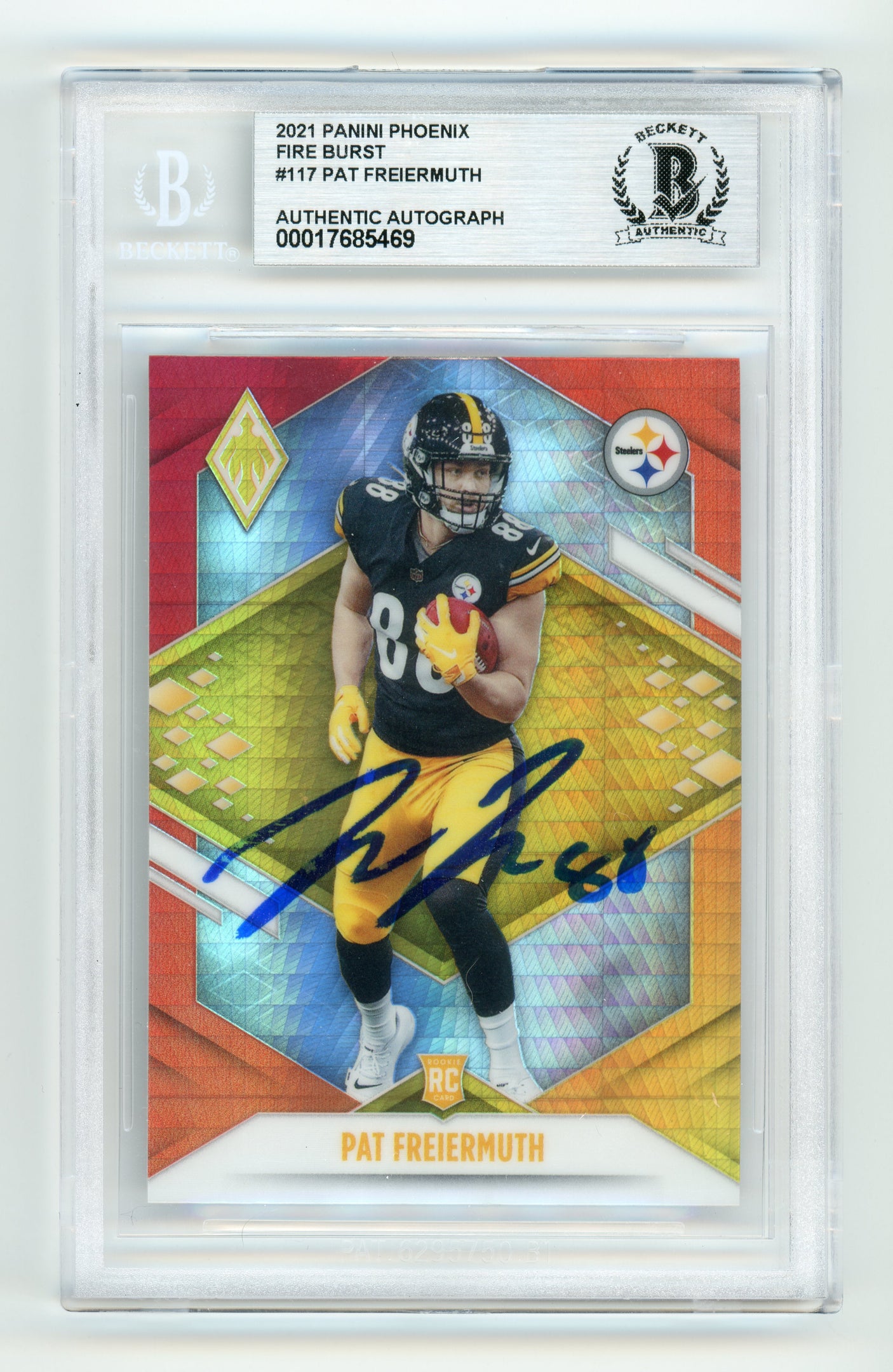 2021 Panini Phoenix Fire Burst #117 Pat Freiermuth RC BGS Autograph