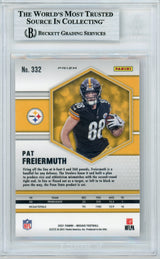 2021 Mosaic Reactive Orange #332 Pat Freiermuth RC Steelers BGS Autograph