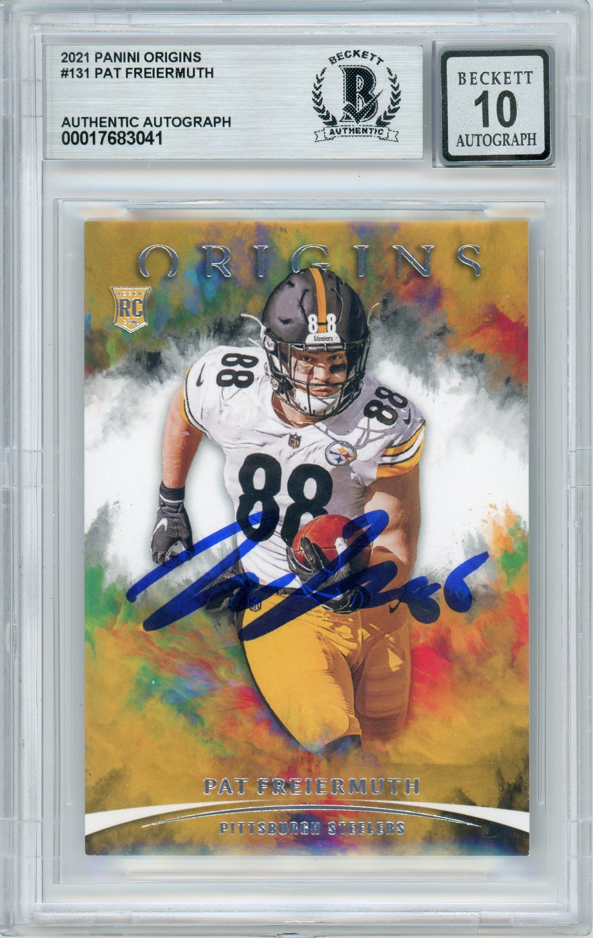2021 Panini Origins #131 Pat Freiermuth RC Steelers BGS Autograph 10