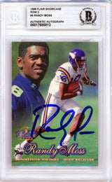 1998 Flair Showcase Row 2 #5 Randy Moss RC Vikings BGS Autograph