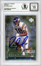 1998 Black Diamond Rookies #97 Randy Moss Vikings BGS Autograph 10