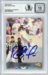 1998 Pacific #244 Randy Moss RC Vikings BGS Autograph 10