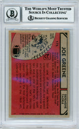1980 Topps #175 Joe Greene Pittsburgh Steelers BGS Autograph 10