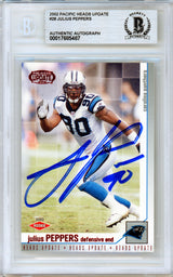 2002 Pacific Heads Update #28 Julius Peppers RC Panthers BGS Autograph