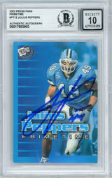 2002 Press Pass Primetime #PT12 Julius Peppers RC Panthers BGS Autograph 10