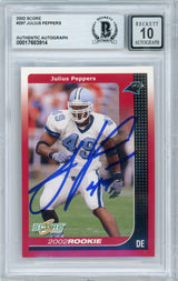 2002 Score #297 Julius Peppers RC Panthers BGS Autograph 10