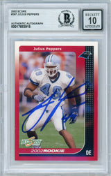 2002 Score #297 Julius Peppers RC Panthers BGS Autograph 10