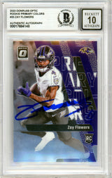2023 Donruss Optic Rookie Primary Colors #20 Zay Flowers RC Ravens BGS Auto 10