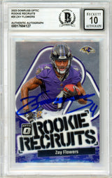 2023 Donruss Optic Rookie Recruits #20 Zay Flowers RC Ravens BGS Autograph 10