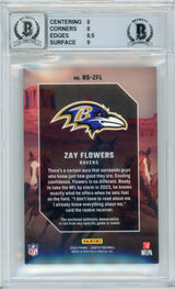 2023 Zenith Rookie Stallions Jerseys #40 Zay Flowers RC Ravens BGS 8 Auto 10