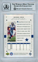 1999 SP Authentic #22 Michael Irvin Dallas Cowboys BGS Autograph 10