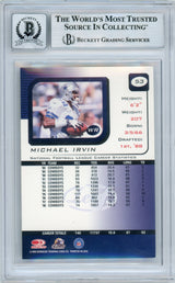 1999 Leaf Rookies & Stars #53 Michael Irvin Dallas Cowboys BGS Autograph 10