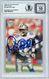 1999 Collector's Edge First Place #41 Michael Irvin Cowboys BGS Autograph 10