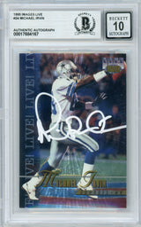 1995 Live Images #24 Michael Irvin Dallas Cowboys BGS Autograph 10