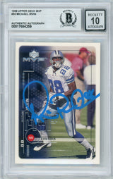 1999 Upper Deck MVP #55 Michael Irvin Dallas Cowboys BGS Autograph 10