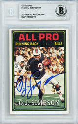 1974 Topps #130 O.J. Simpson Buffalo Bills BGS Autograph