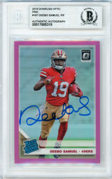 2019 Donruss Optic Pink Holo Rated Rookie #167 Deebo Samuel 49ers BGS Auto
