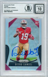 2019 Panini Prizm Silver #346 Deebo Samuel RC 49ers BGS Autograph 10