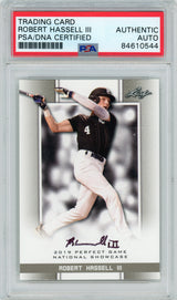 2019 Leaf Perfect Game #74 Robert Hassell III RC Nationals PSA Autograph