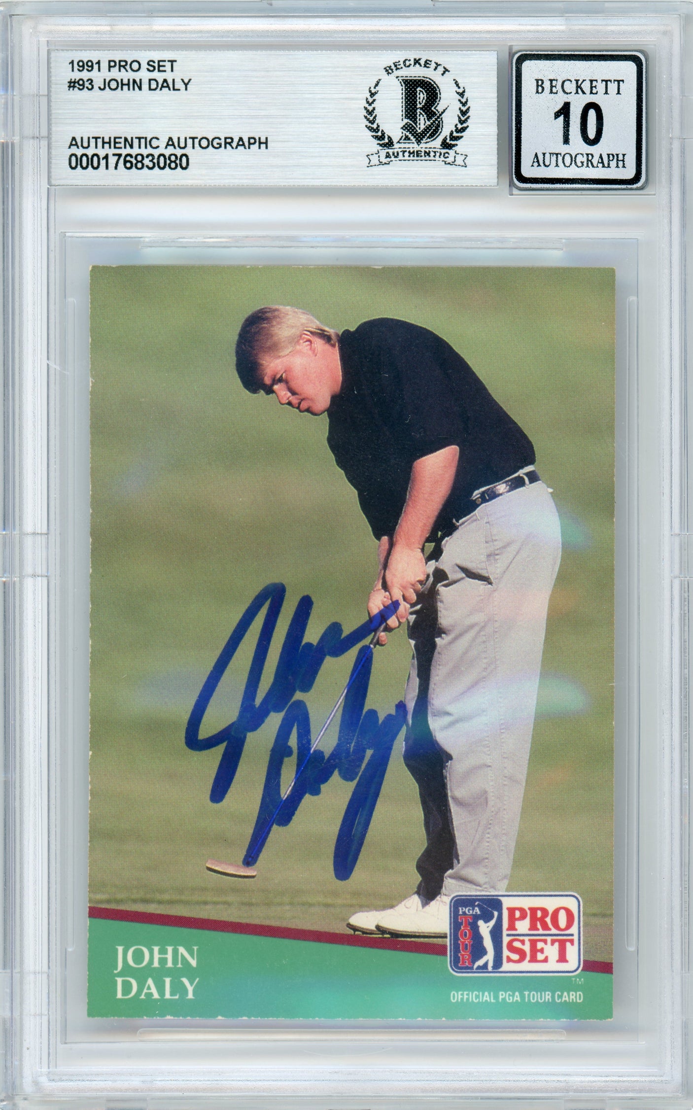 1991 Pro Set #93 John Daly RC BGS Autograph 10