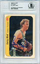 1986-87 Fleer Stickers #2 Larry Bird Boston Celtics BGS Autograph